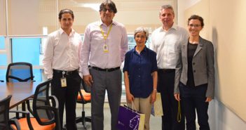 Left to Right: Head of Habib University Relations, Sibtain Naqvi, Habib University President, Mr. Wasif Rizvi, Head of Education at British Asian Trust, Ms. Anjana Raza, Chief Executive of the trust, Mr. Richard Hawkes, and Manager, Institutional Outreach at HU, Miriam Kugele.
