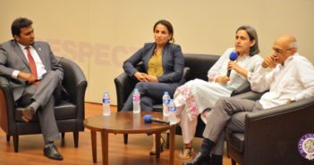 From left to right: Dr. Anzar Khaliq, HU Faculty member, Atiqa Lateef, Group Chief of Staff at Byco Industries Inc., Sophia Hasnain, Market Engagement Manager for Asia, for the Mobile Money program, and Eram Hasan, the Chief Supply Chain Manager at K-Electric.