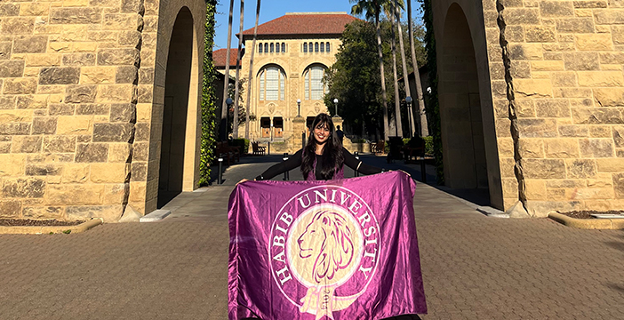sarah khalid holding habib flag