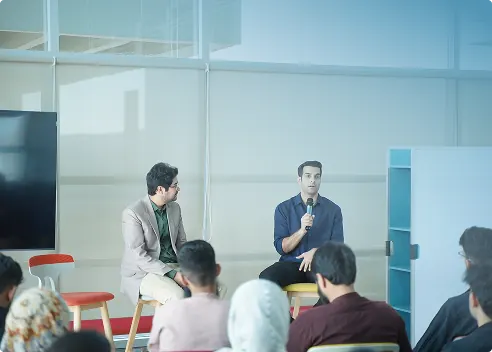 Students attending a session